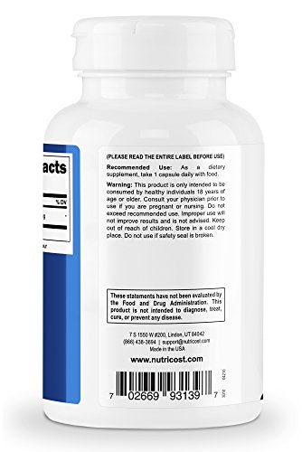 Nutricost Resveratrol 0.017 120 Cápsulas