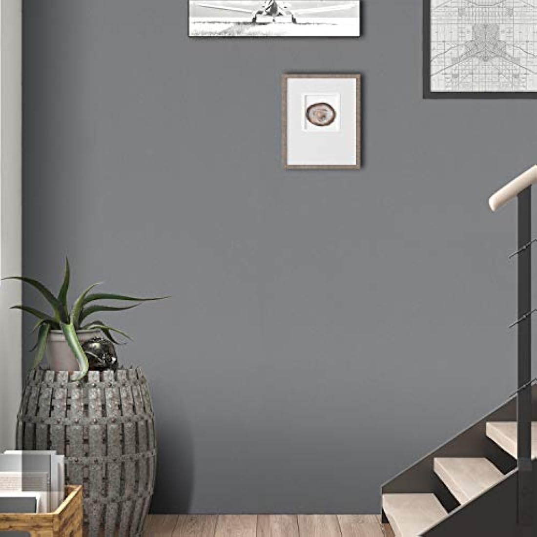 Papel vinilo autoadhesivo pintado gris (15.7 x 32.8 pies)