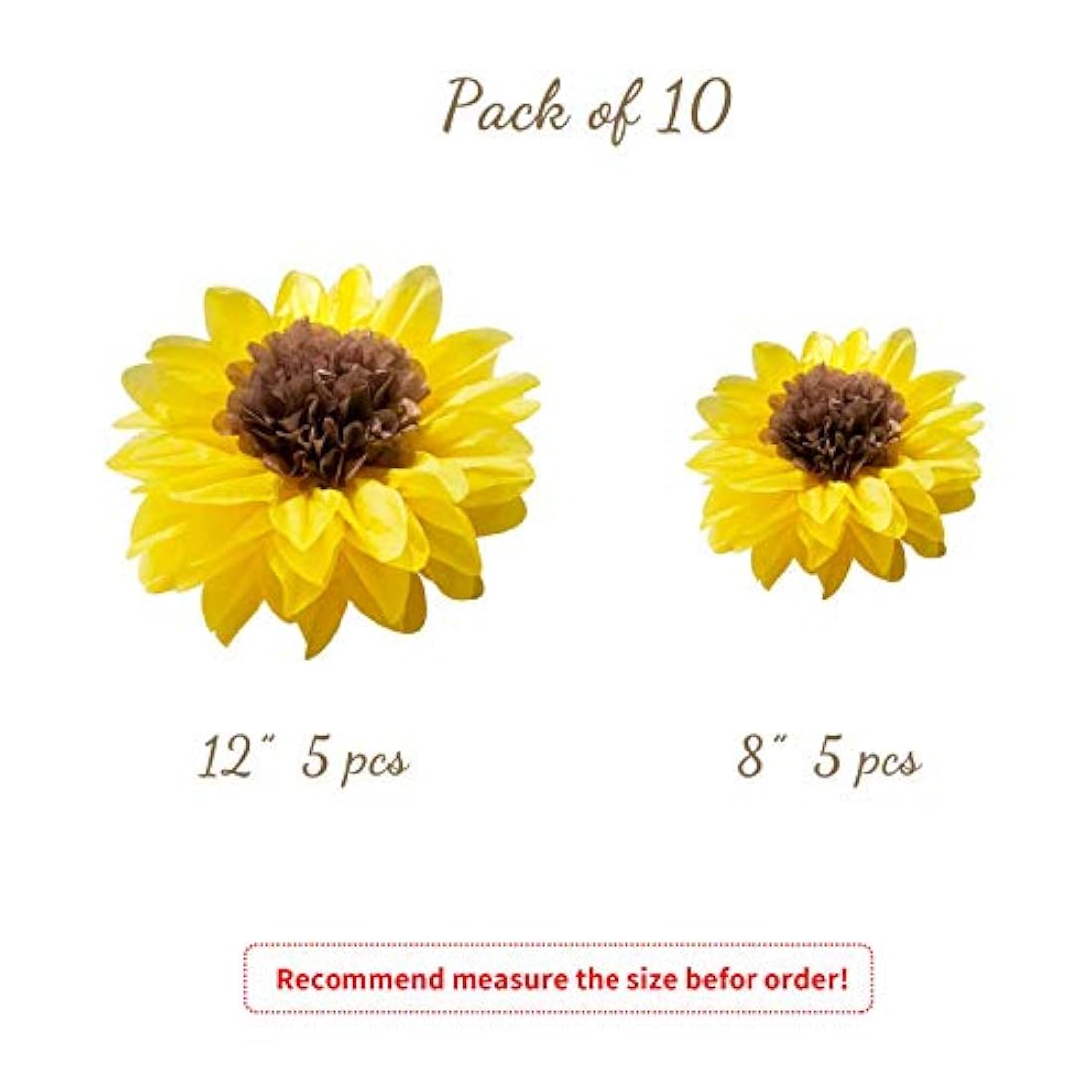 Pomos de papel de girasol para decoración de fiestas