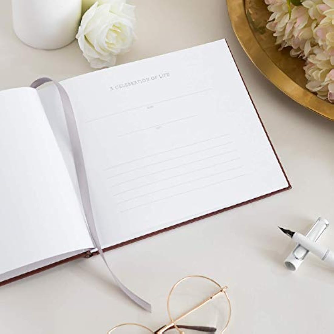 Libro de invitados funerario de 9.0 x 7.0 in