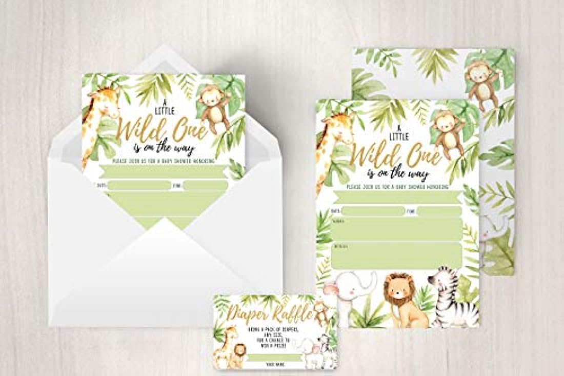 Invitaciones de ducha de bebé de la selva, elefante safari