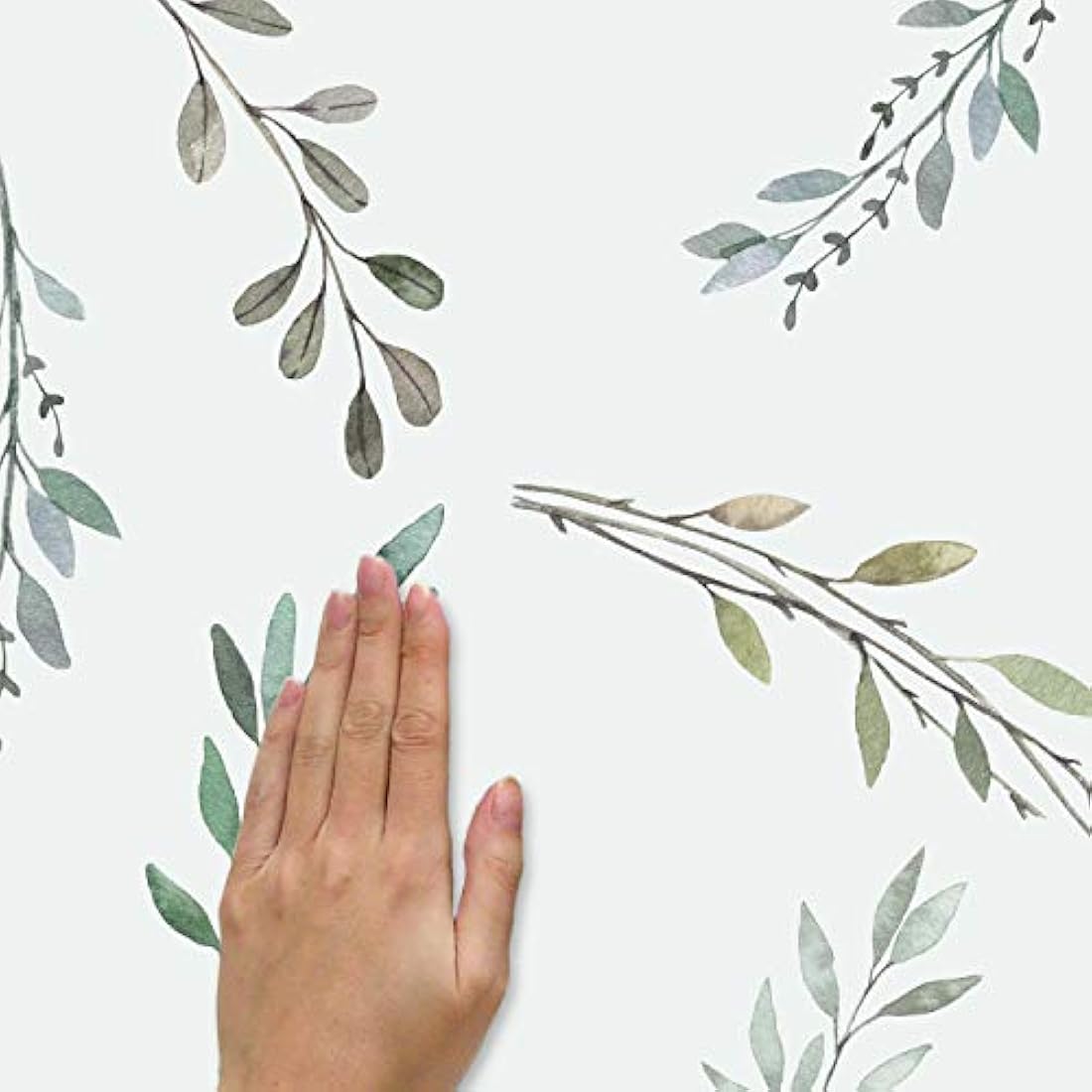 24 Adhesivos en vinilo para pared, diseño hojas(2.6 x 7.8)