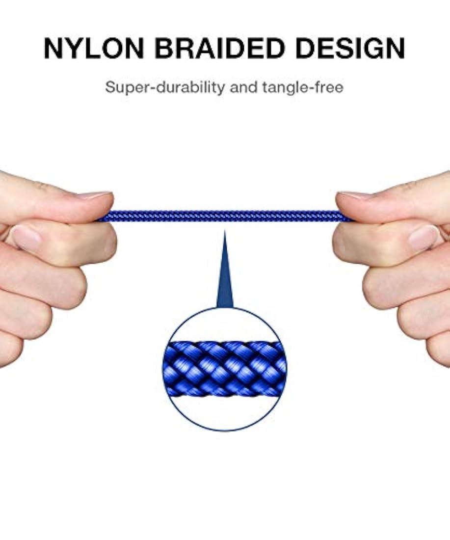 JSAUX - Cable micro USB para Android, 2 unidades de 6.6 pies