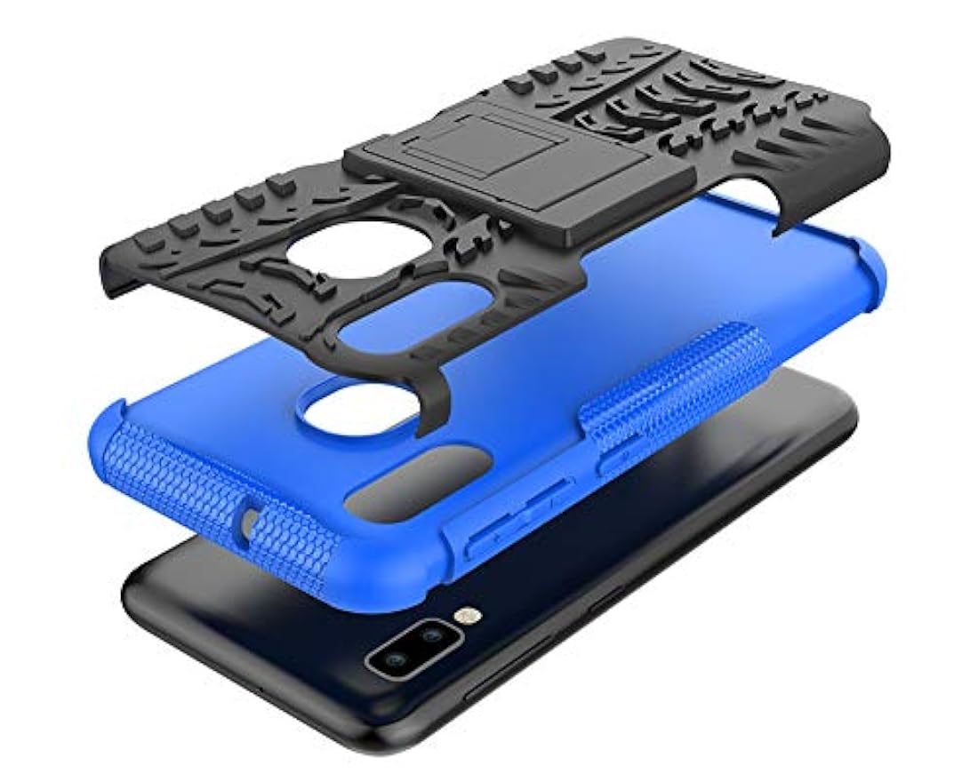 Yiakeng - Carcasa para Samsung Galaxy A10E, a prueba de golpes, con función atril, para Samsung Galaxy A10E, Azul