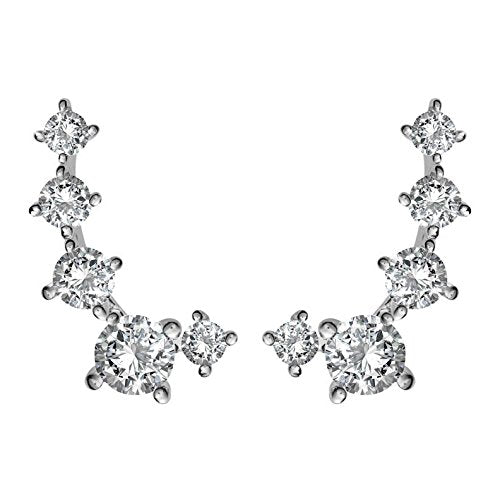 Pendientes de manguito chapado en oro blanco de 14 quilates