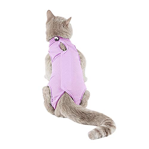 TRAJE profesional de recuperación de gatos para heridas abdominales o enfermedades de la piel, después de la cirugía, uso antilesiones, alternativa transpirable de cuello E para gatos