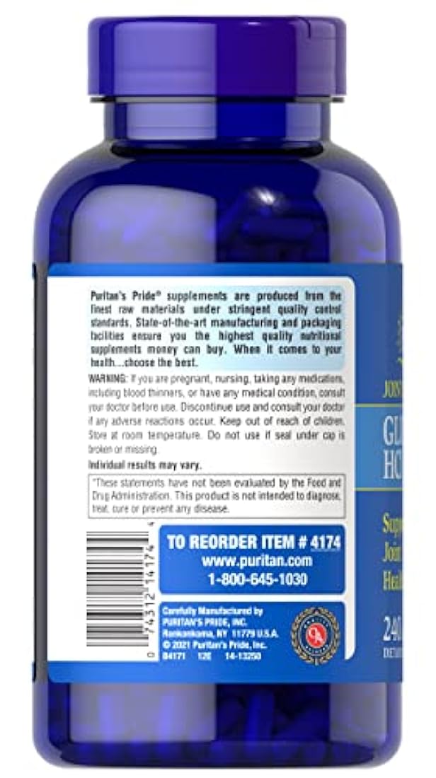 Suplemento Glucosamina HCI 680 mg Cápsulas 240 unidades