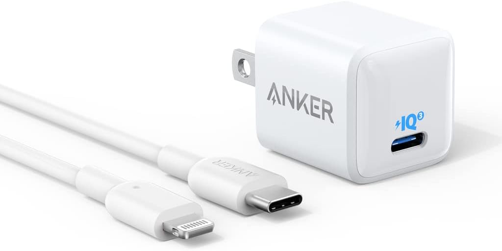 Bloque de cargador USB C de 20 W USB C a Lightning de 6 pies