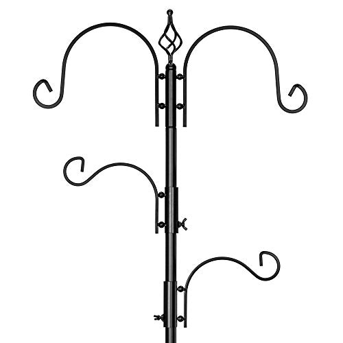 Estación múltiple de alimento para pájaros, color negro