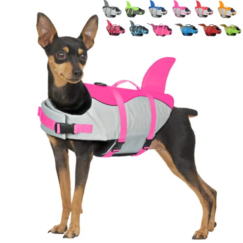 Doglay - Chaleco salvavidas ajustable para perro, con asa de agarre para rescate, para perros pequeños, medianos o grandes