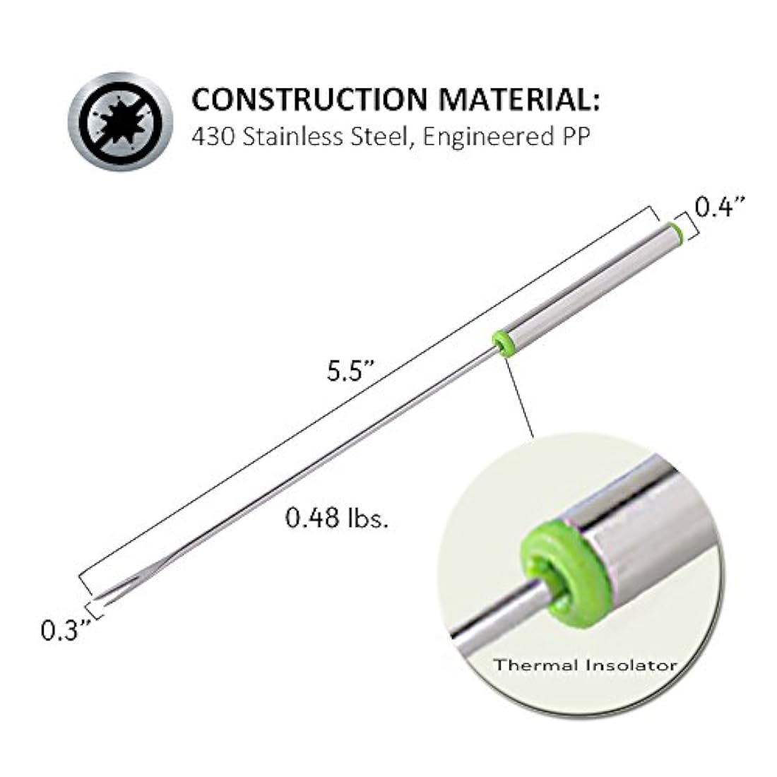 Fondue de varas de Acero Inoxidable NUTRICHEF PRTPKFONDSTK12