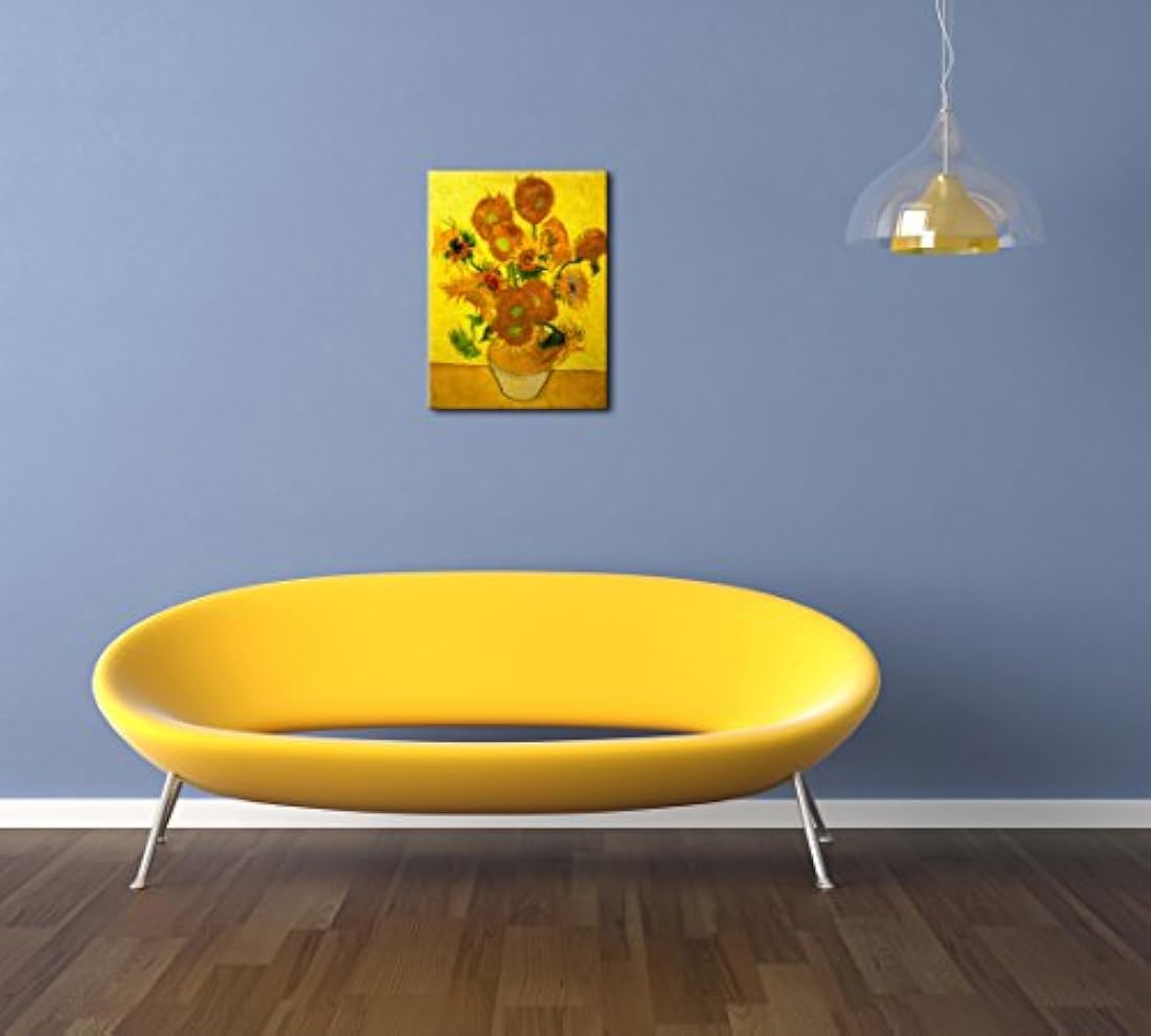 Wieco Art HD Prints Jarrón con quince girasoles de Van Gogh