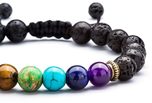 Hamoery Pulsera Cuerda trenzada de Piedra natural