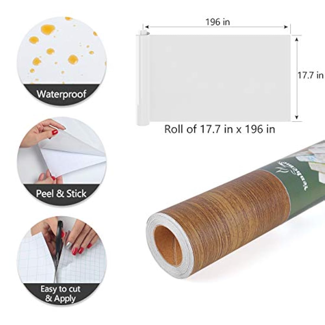 Papel tapiz de madera marrón para pelar y despegar