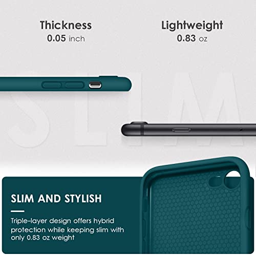 DTTOCASE - Funda para iPhone 8, iPhone 7, iPhone SE 2022/2020, funda de silicona líquida para iPhone 8 7 SE de 4.7 pulgadas, colorida y suave funda protectora para niñas niños y mujeres, color verde azulado