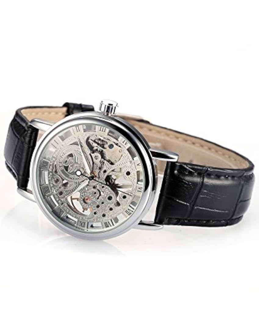 Reloj de pulsera mecánico para hombres, mano de esqueleto