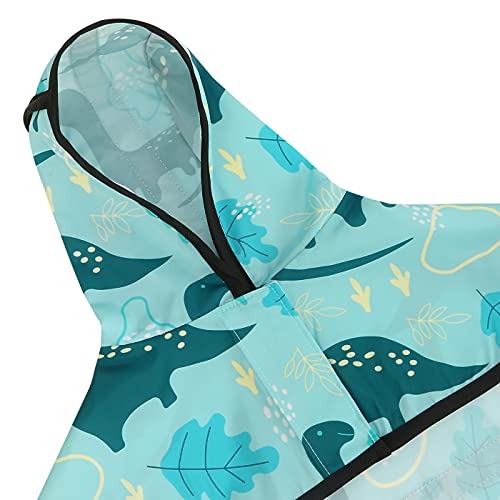 HDE Chubasquero con capucha para perros pequeños a extragrandes y cachorros (dinosaurios, pequeño)