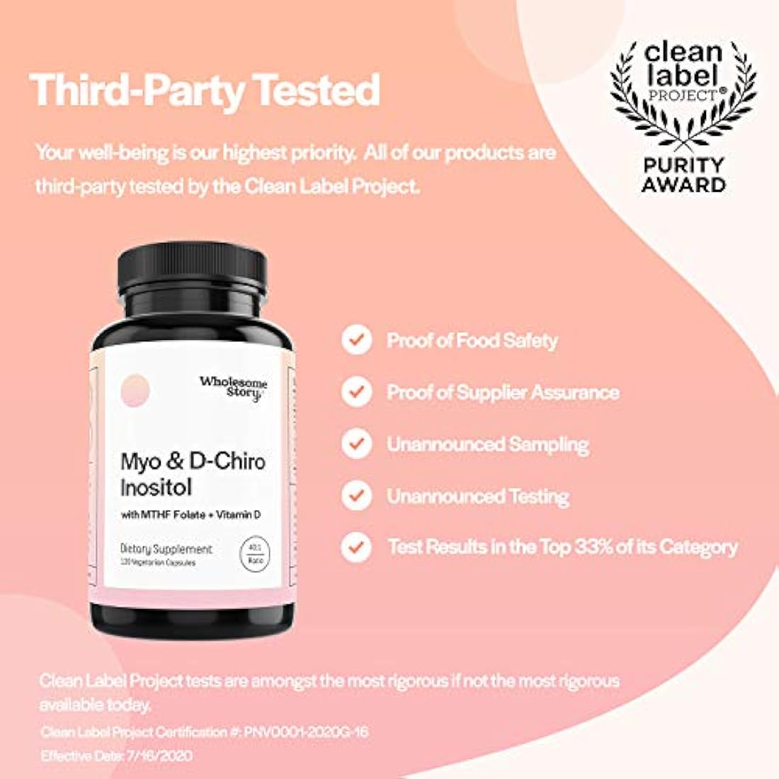 Inositol mio-inositol y D-chiro + Folato MTHF + Vitamina D por Wholesome Story | Suministro de 30 días | Relación 40:1 | Soporte para el equilibrio hormonal, función ovárica, fertilidad (TTC), PCOS, y niveles de homocisteína