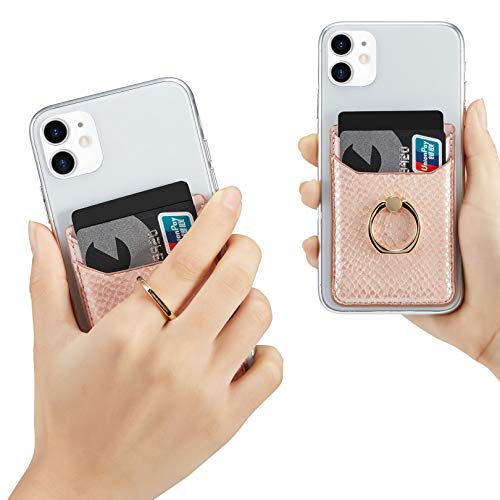 Tarjetero para la parte posterior del teléfono, bolsillos RFID, bolsa tipo cartera para teléfono celular, crédito para la mayoría de teléfonos inteligentes