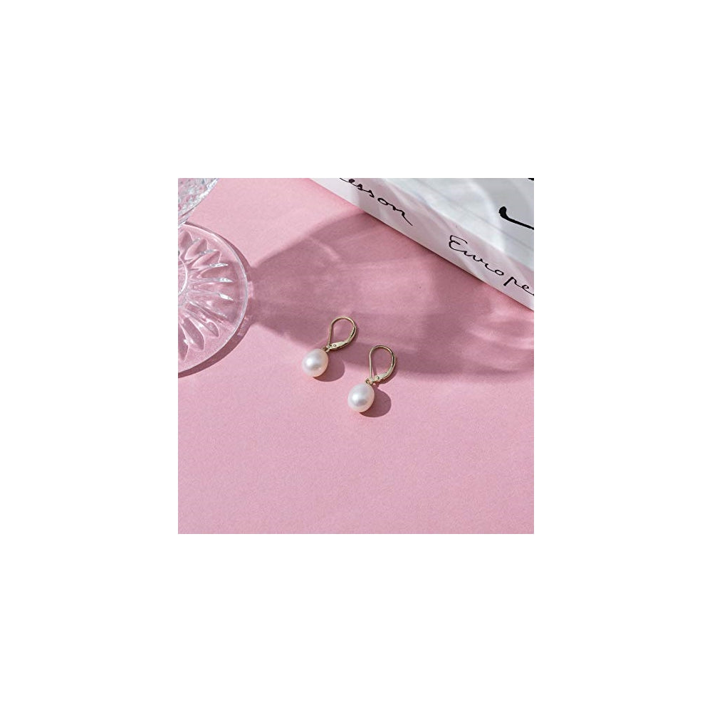 Aretes de perlas plata chapada en rodio