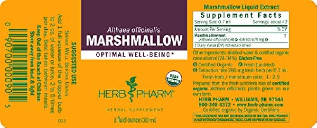 zacate Pharm Marshmallow Extracto Orgánico Certificado