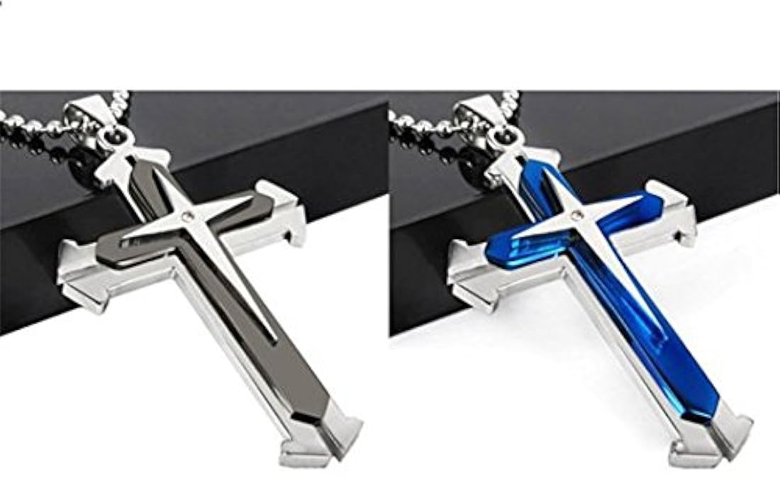 Brave Tour - Collar con cruz de titanio para hombre