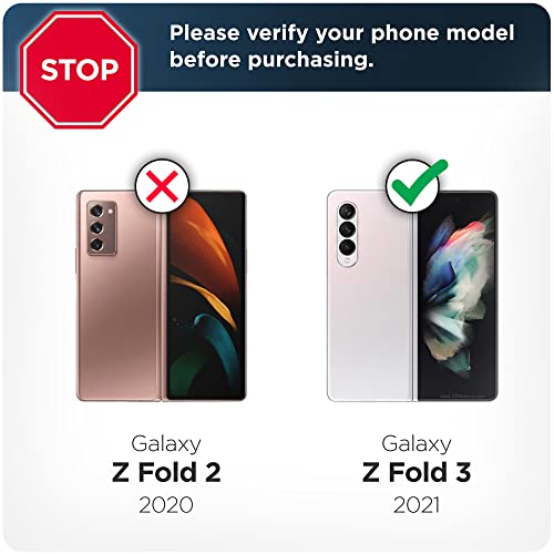 Encased DuraClip - Funda para Galaxy Z FOLD-3 con clip para cinturón, cubierta delantera y trasera delgada con funda (Samsung Z Fold 3 2021)
