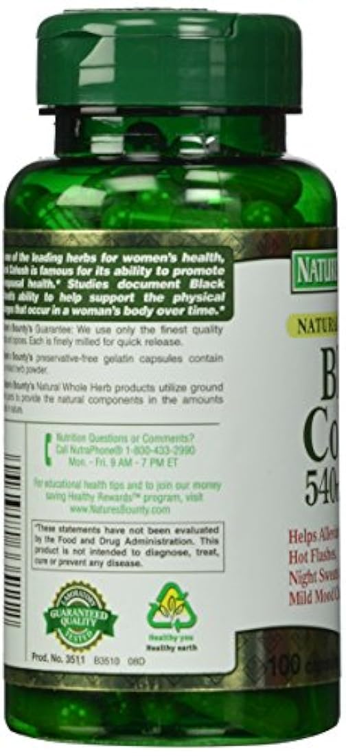 Nature's Bounty Hierba entera Cohosh Negro 0.019 onzas