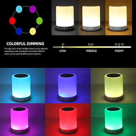 BEIGE Altavoz Bluetooth Luces nocturnas, Altavoces