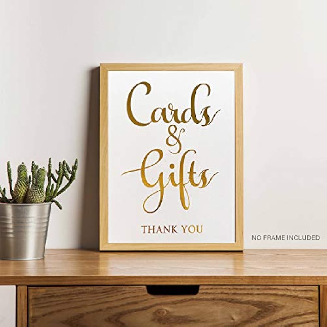 Carteles de boda dorados, 4 tarjetas para el día de la boda