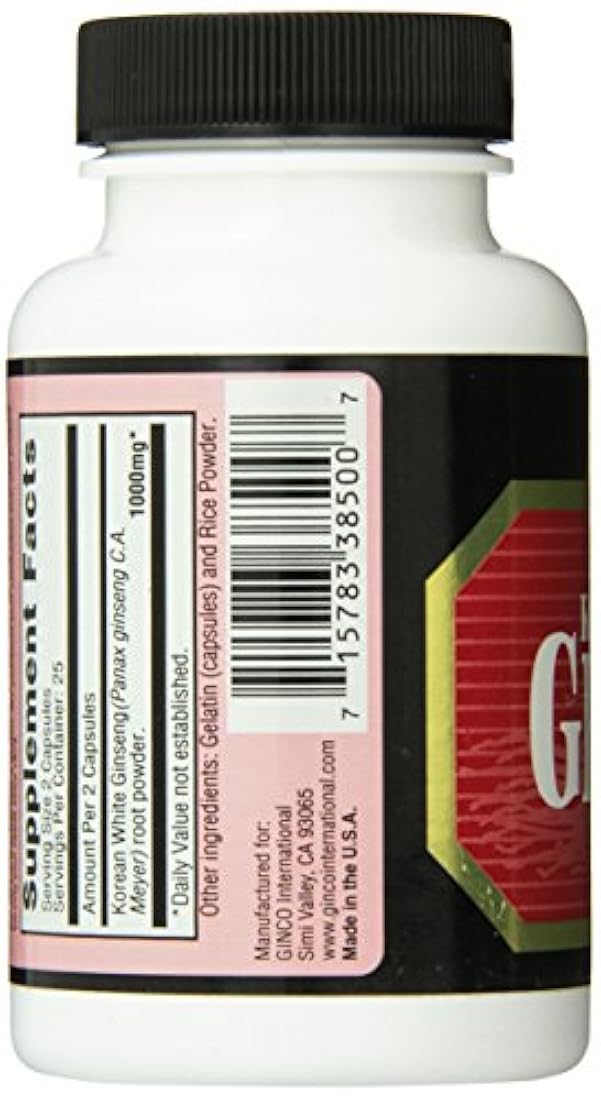 Elixir Blanco El ginseng coreano Imperial, 500 mg, 50 Count