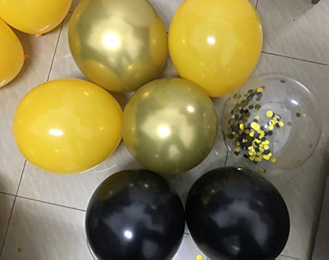 Globos de oro amarillo y negro de Bamonos