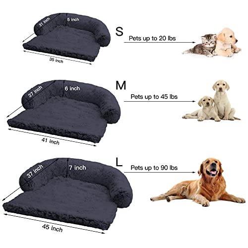 Cama calmante para perro de felpa esponjosa para protector de muebles con funda extraíble lavable para perros y gatos grandes, medianos y pequeños