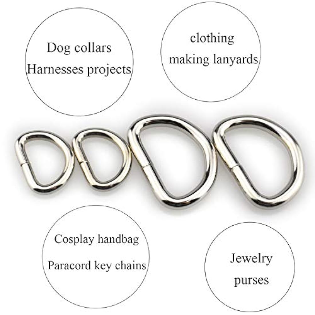 HAO PRO - Anillos de metal extra grueso soldado fuerte