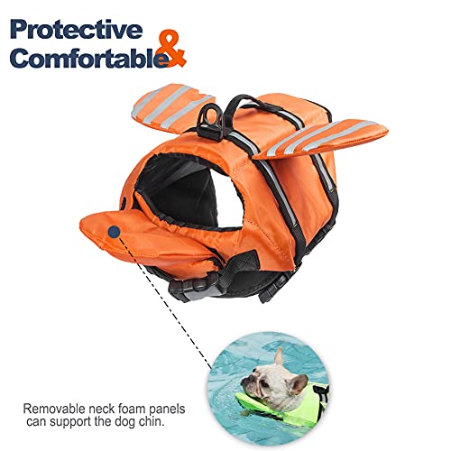 Chaleco salvavidas para perro, chaleco salvavidas para mascotas, flotador para perros, salvavidas, flotador para perros, traje de baño con asa para natación, piscina, playa, canotaje, para cachorros pequeños, medianos y grandes