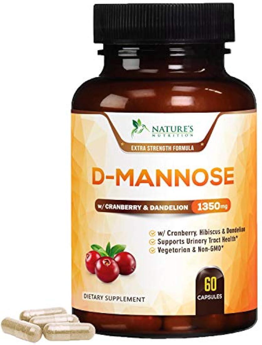 D-Mannose Cápsulas 1350 mg con arándano Nature's Nutrition
