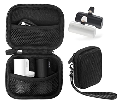 CaseSack iWALK Mini cargador portátil para iPhone compacto con 4500mAh, 9000mAh, con bolsillo de malla para cable o cargador inalámbrico iPhone (negro grande)