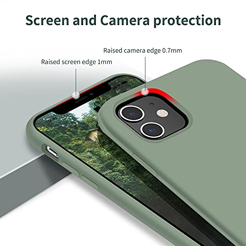 OTOFLY Funda diseñada para iPhone 11, serie sedosa y suave al tacto; funda protectora de goma de silicona líquida suave de alta calidad para iPhone 11 de 6.1 pulgadas, color verde calke