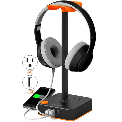 Soporte para auriculares con cargador USB gamer