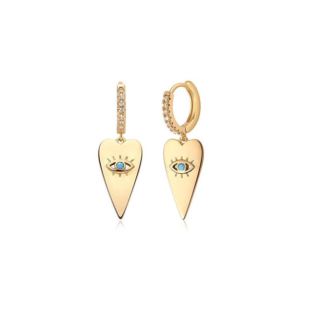 Aretes contra el mal de ojo para mujer chapados en oro