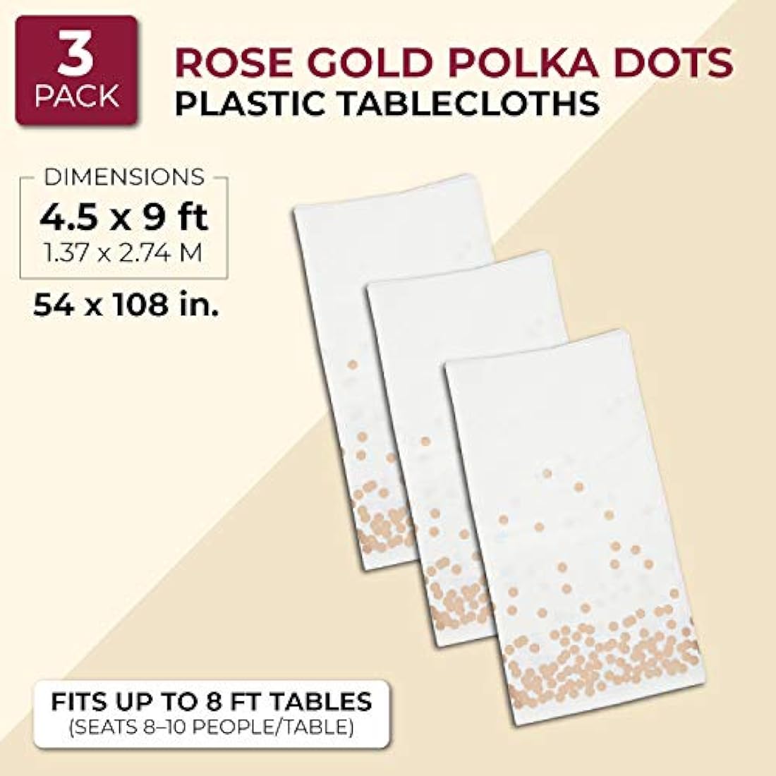 Funda para mesa (3 unidades, 54.0 x 108.0 in)