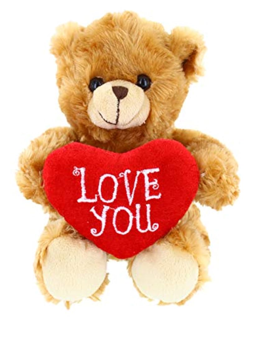 Peluche de Oso marrón con corazón rojo 6.0in, Made By Aliens