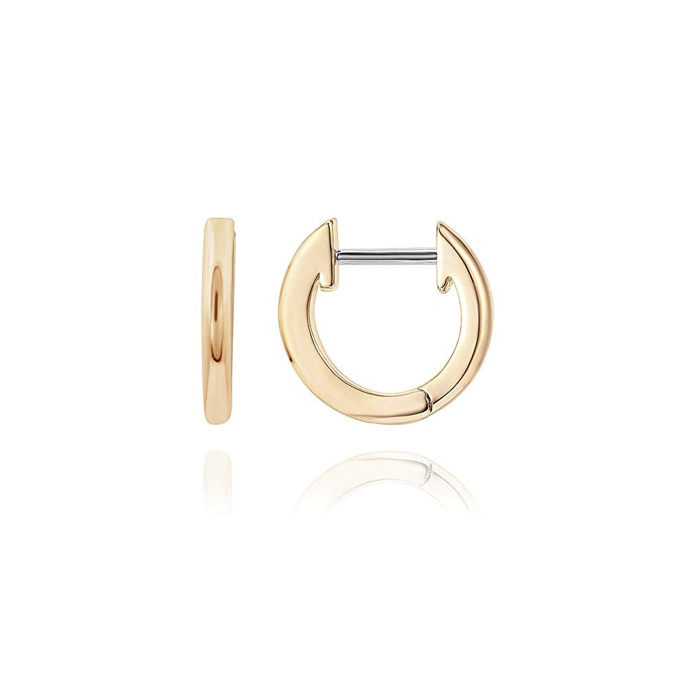 Aretes de aro chapados en oro de 14 quilates para mujer