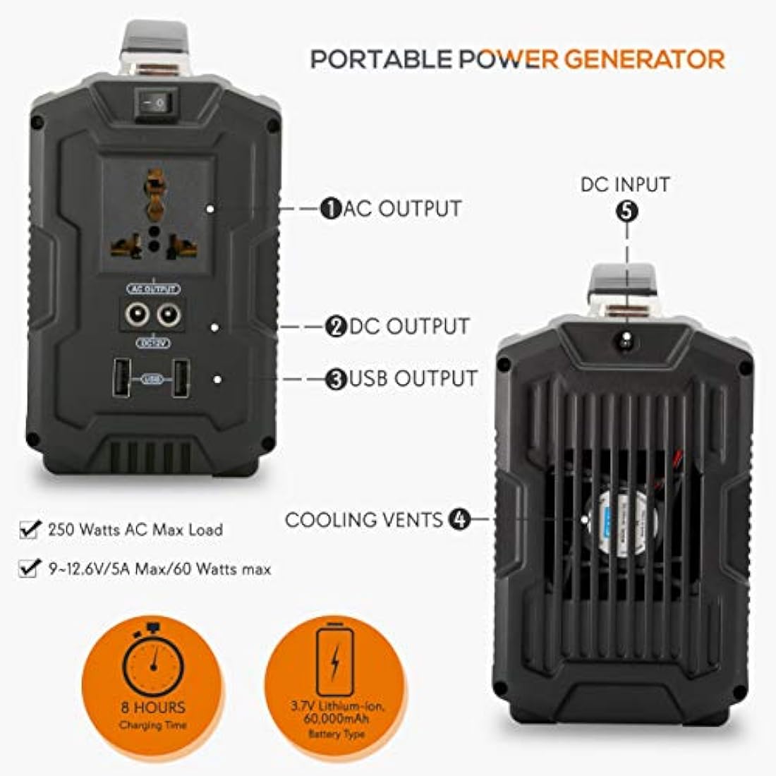 Generador de energía portátil recargable SERENELIFE SLSPGN30