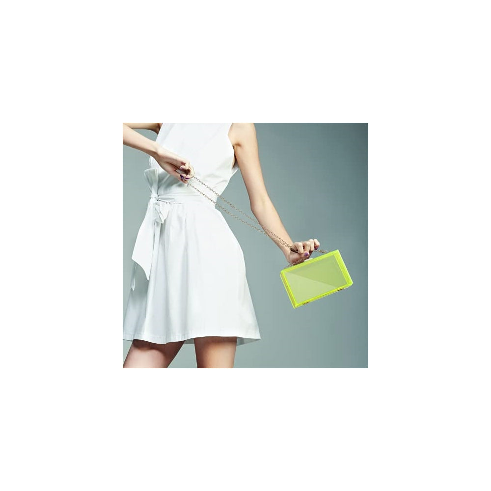 Bolso acrilico de hombro con correa de oro removible