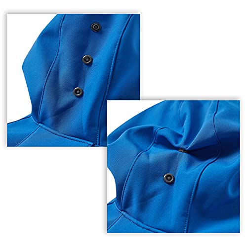 Blueberry Pet Chaqueta impermeable para perro de 10 pulgadas, impermeable con capucha y cortavientos con correa y agujero para arnés, azul deslumbrante, equipo de lluvia para perros