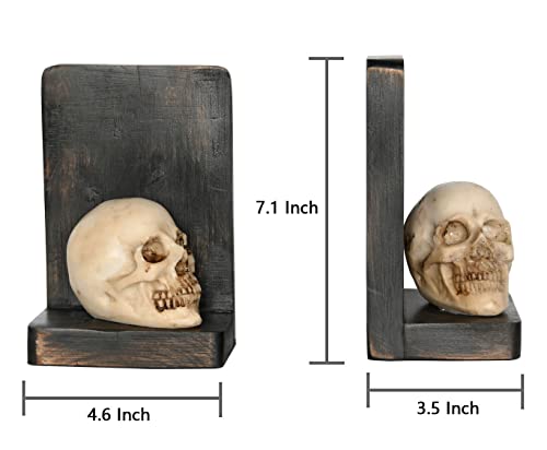 OwlGift Sujetalibros decorativos de calavera de Halloween