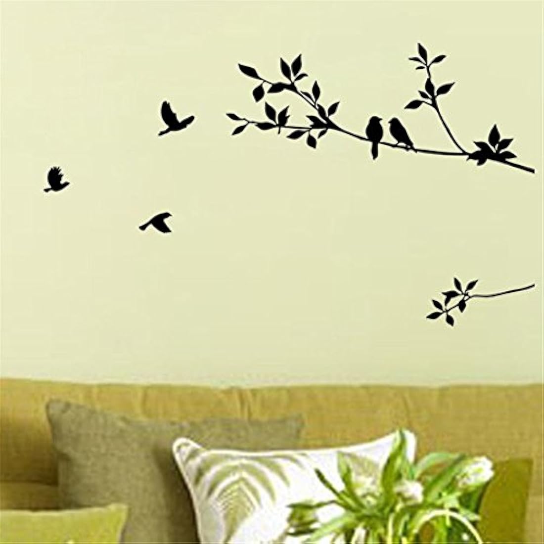 Vinilo decorativo para pared con dibujo de aves volando