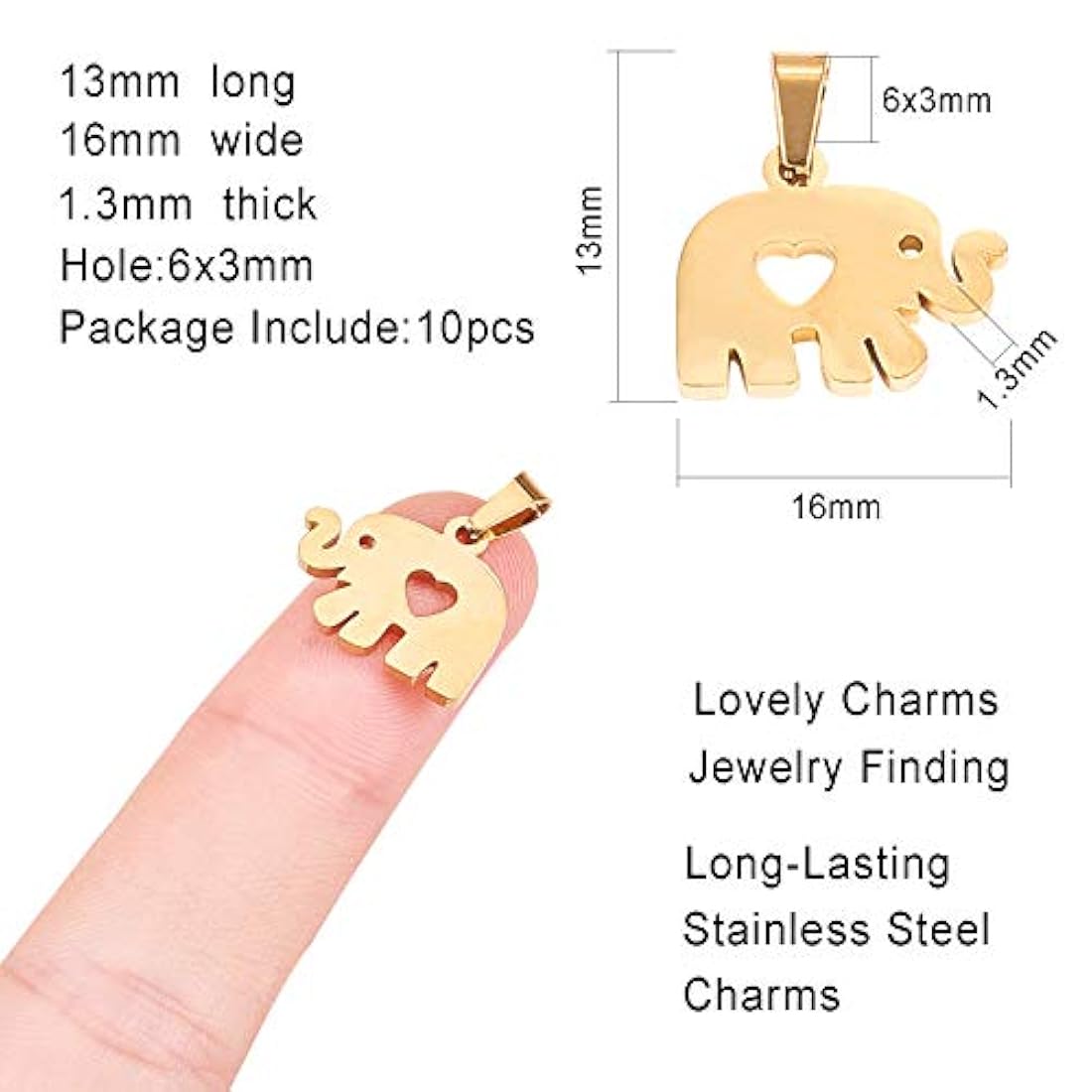 Dijes y Medallas - 10 colgantes de acero inoxidable