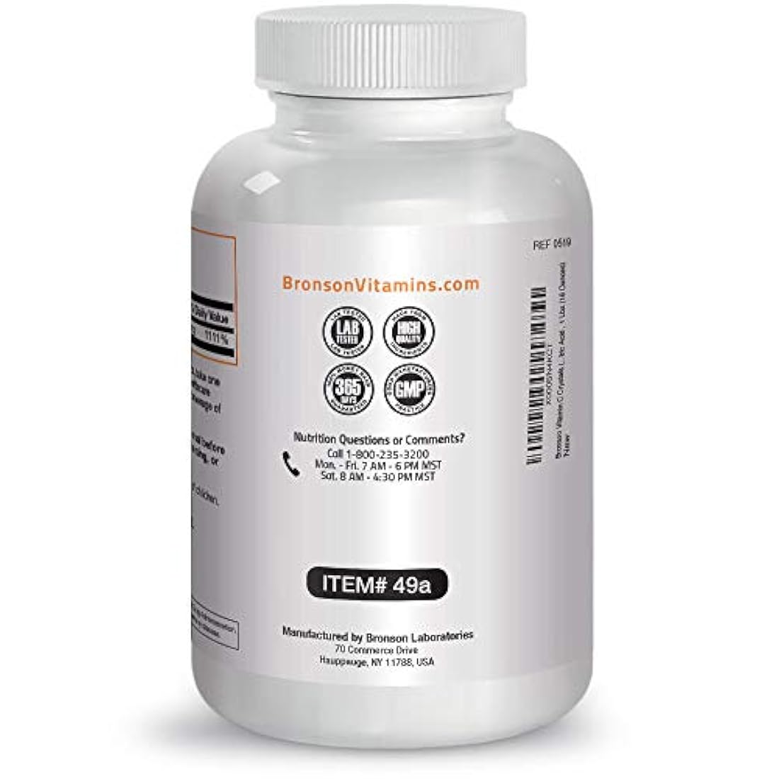 Vitamina C en polvo pura absorción ácido soluble Bronson